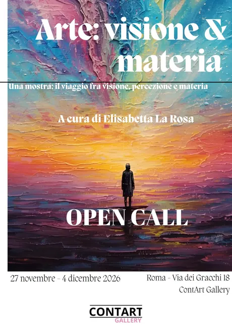 Locandina della mostra Arte: visione & materia, a cura di Elisabetta La Rosa, ContArt Gallery, Roma, 27 novembre – 4 dicembre 2026